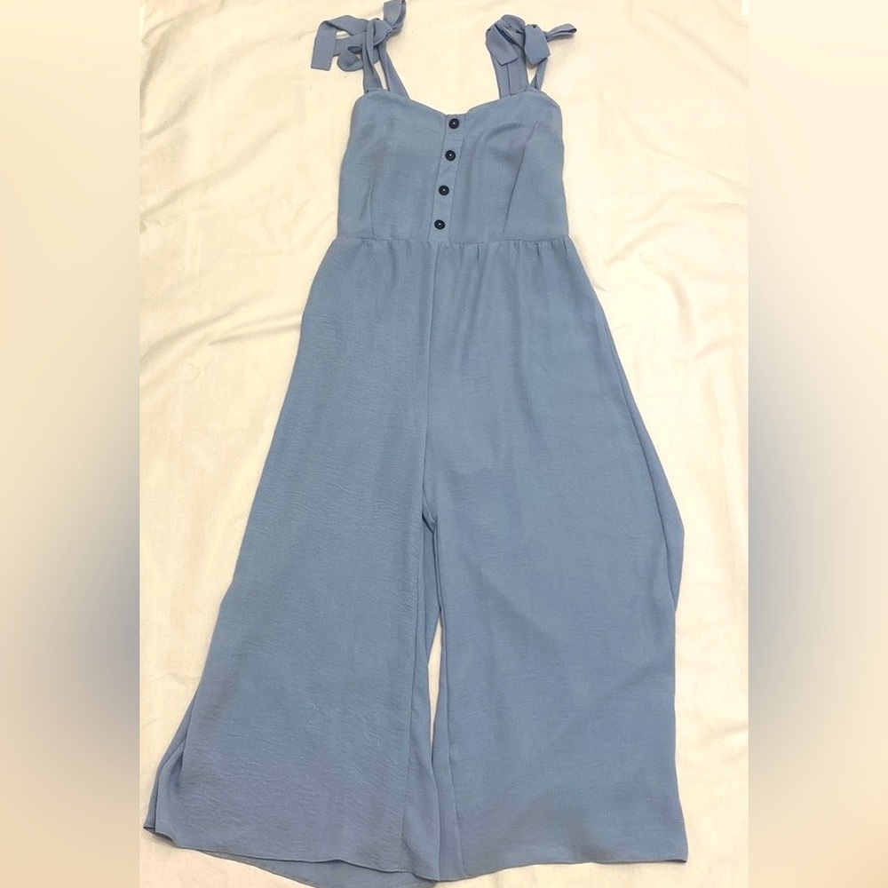 Wide leg cropped jumpsuit